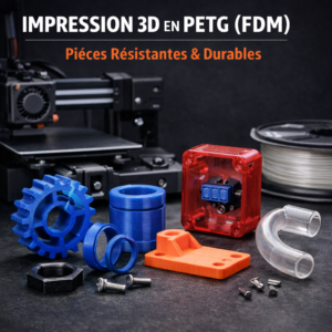 Impression 3D en PETG (FDM) – Pièces résistantes & durables